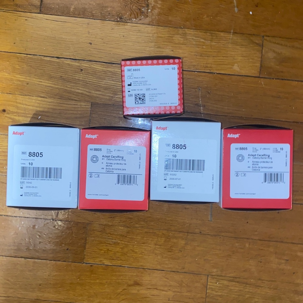 4 Full Boxes of Adapt CeraRing Ostomy Barrier Rings
1 Full Box Ceraplus